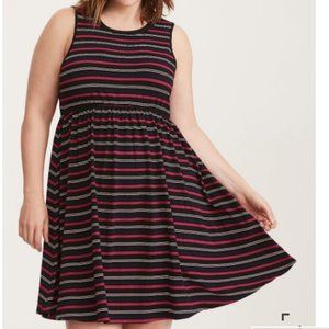 Torrid Black and Pink Striped Dress